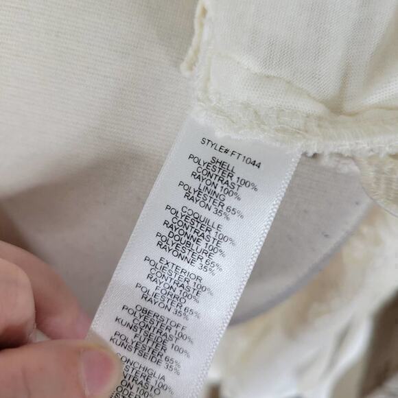 Greylin Ivory White Lace Overlay Sleeveless Tank Top Medium - Picture 6 of 8